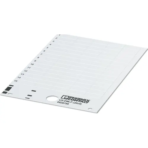 Sonderaktion PVC Gerätemarkierer, (L x B) 9 x 20 mm, weiß, Trägerkarte mit 75 Stk, 0828795