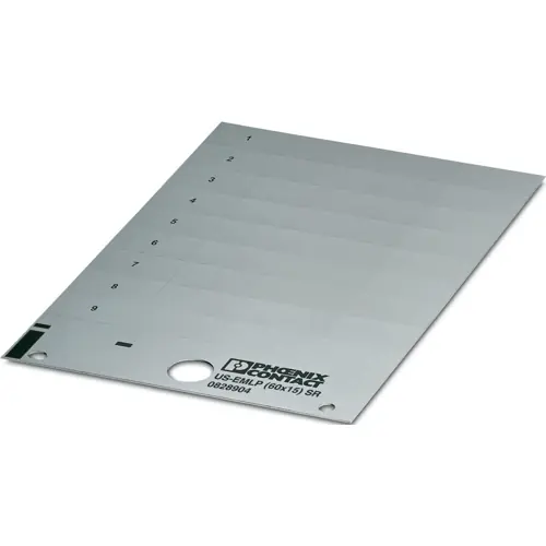 PVC Gerätemarkierer, (L x B) 14.9 x 59.7 mm, silber, Trägerkarte mit 9 Stk, 0828904 Schneller Versand