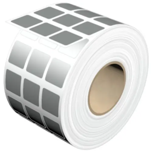 Markenware Polyester Etikett, (L x B) 17.5 x 17.5 mm, silber, Rolle mit 5000 Stk, 1338280000