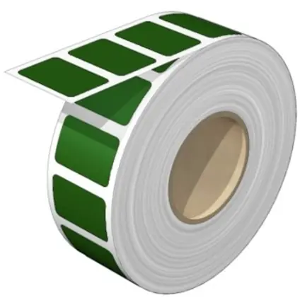 Begrenztes Angebot Polyester Gerätemarkierer, (L x B) 27 x 18 mm, grün, Rolle mit 100 Stk, 2496890000