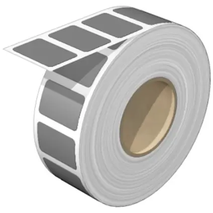 Solange Der Vorrat Reicht Polyester Gerätemarkierer, (L x B) 27 x 18 mm, grau, Rolle mit 1000 Stk, 2006340000
