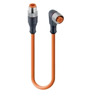 Super-Preis Sensor-Aktor Kabel, M12-Kabelstecker, gerade auf M12-Kabeldose, abgewinkelt, 4-polig, 10 m, PUR, orange, 4 A, 53036