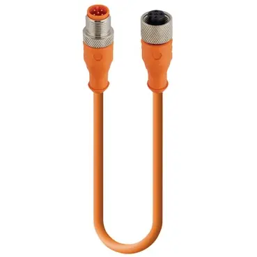 Sensor-Aktor Kabel, M12-Kabelstecker, gerade auf M12-Kabeldose, gerade, 5-polig, 5 m, PUR, orange, 4 A, 14902 Highlight