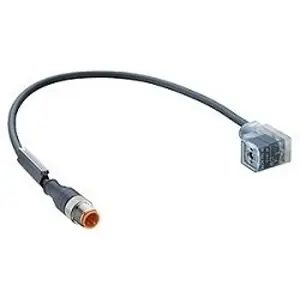 Sensor-Aktor Kabel, M12-Kabelstecker, gerade auf Ventilsteckverbinder DIN form C, 3-polig, 5 m, schwarz, 4 A, 43835 Neu