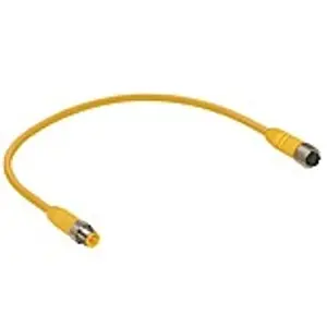 Sensor-Aktor Kabel, M12-Kabelstecker, gerade auf M12-Kabeldose, gerade, 5-polig, 5 m, TPE, gelb, 4 A, 7460 Schneller Versand