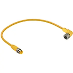 Sensor-Aktor Kabel, M12-Kabelstecker, gerade auf M12-Kabeldose, abgewinkelt, 5-polig, 1 m, PUR, gelb, 4 A, 9083 Versand Am Gleichen Tag