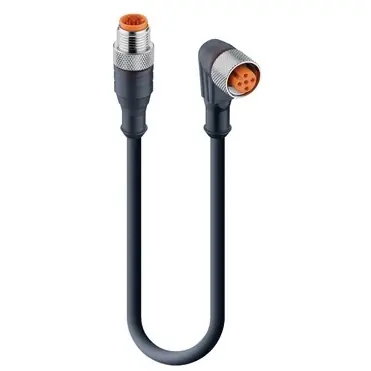 Sensor-Aktor Kabel, M12-Kabelstecker, gerade auf M12-Kabeldose, abgewinkelt, 5-polig, 10 m, PUR, schwarz, 4 A, 934637783 Top-Seller