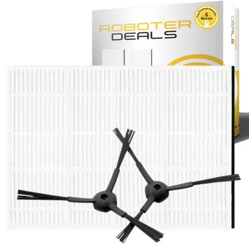Zertifiziert Zubehör Set, Ersatzteile Kit für ILIFE, ZACO A4, A6, A8 (4x Filter, 2 x Seitenbürste)