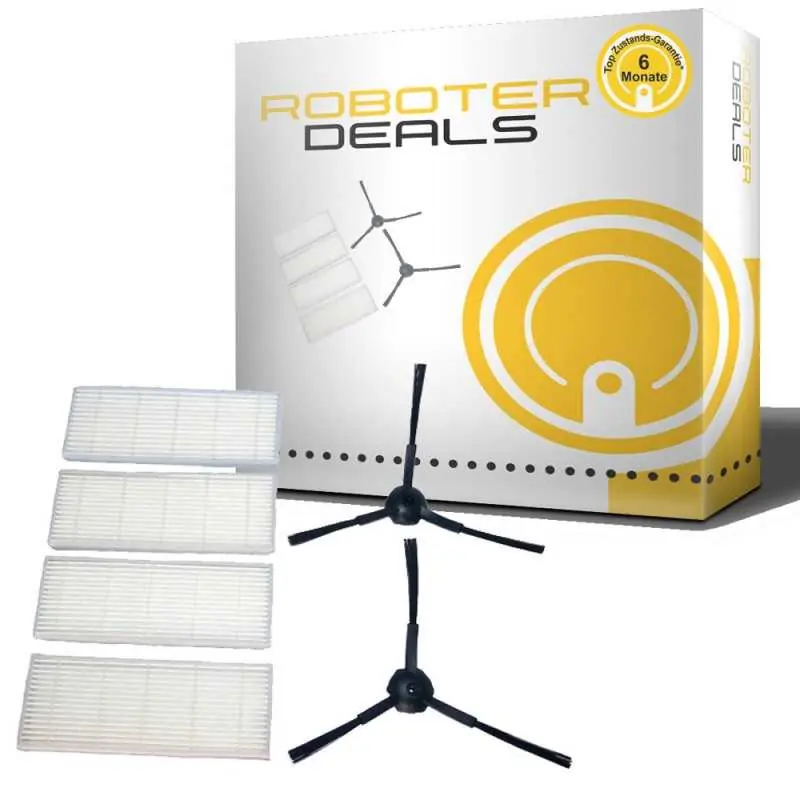 Zubehör Set, Ersatzteile Kit für ILIFE, ZACO A4, A6, A8 (2x Seitenbürsten, 4x Filter) Solange Der Vorrat Reicht