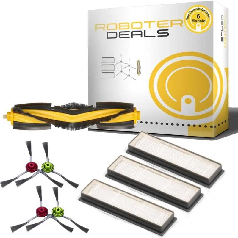 Zubehör Set, Ersatzteile Kit für Ecovacs Deebot OZMO 950, 920 (passend zu DX5G-KTA) 4x Seitenbürste, 3x Filter, 1x Hauptbürste Geprüft