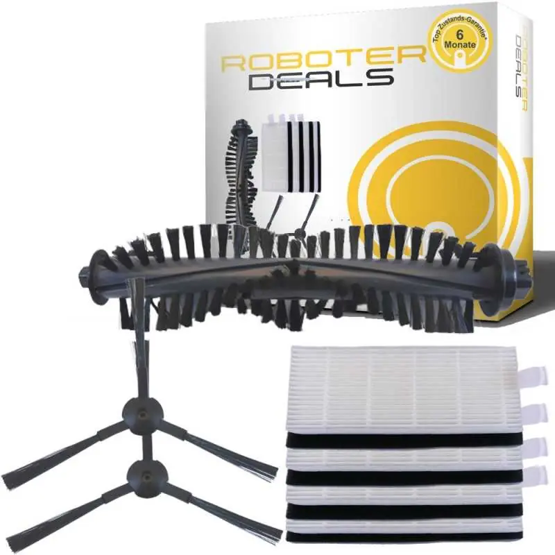 Zubehör Set, Ersatzteile Kit für ILIFE, ZACO A4 (1x Hauptbürste, 2 x Seitenbürste, 4 x Filter) Wochenendangebot