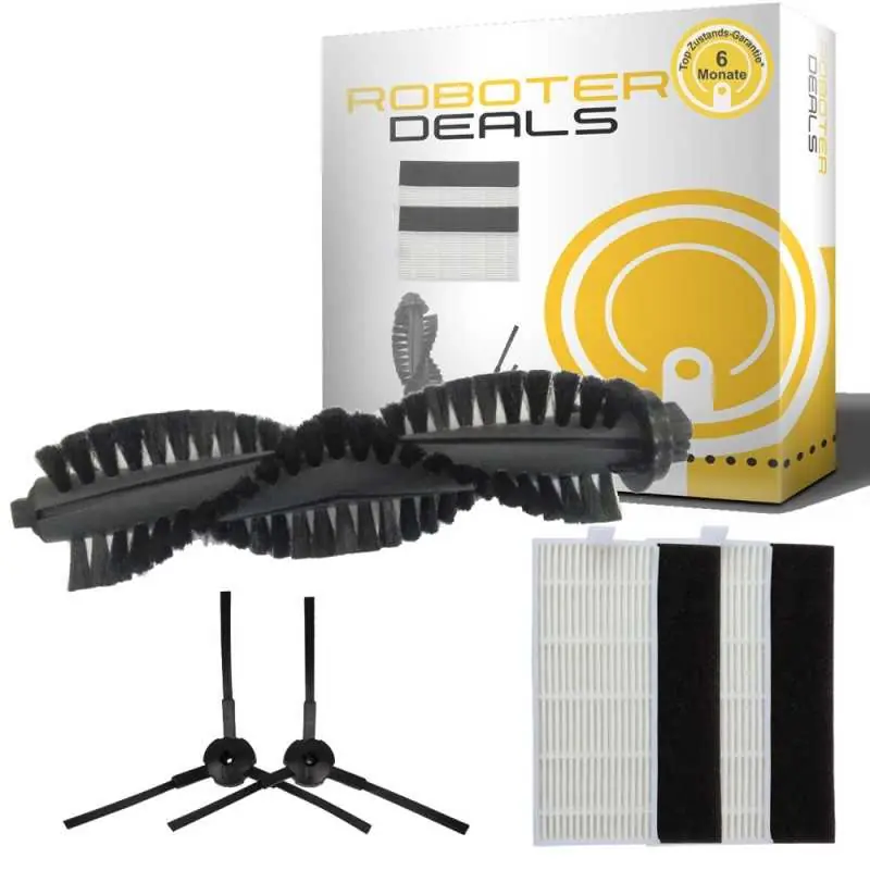 Top-Seller Zubehör-Set (grau) für Ecovacs Deebot DM82 (2x Filter, 2x Seitenbürsten, 1x Hauptbürste)
