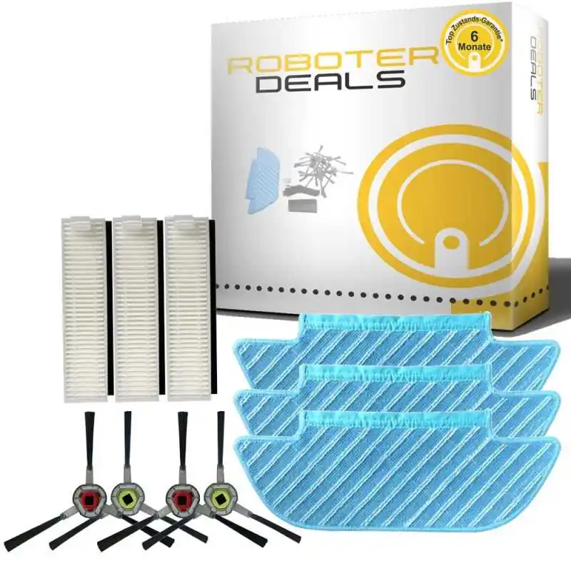 Neue Ware Zubehör Set, Ersatzteile Kit für Ecovacs Deebot Slim OZMO 10 (3x Pad, 4x Seitenbürste, 3x Filter)