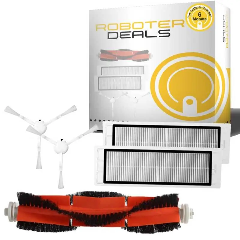 Zubehör Set, Ersatzteile Kit für Xiaomi Mi 1. u. 2. Gen. (2x Seitenbürsten, 2x Filter, 1x Hauptbürste) Zertifiziert
