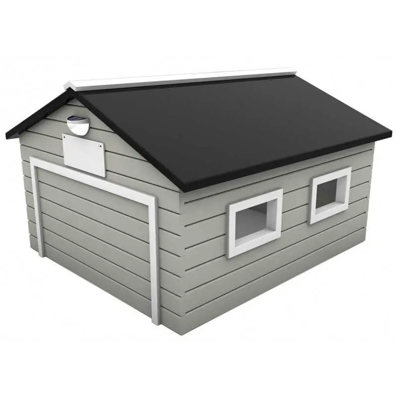 Echtholz Garage Skandic mit automatischen Tor und Solarbeleuchtung Must-Have