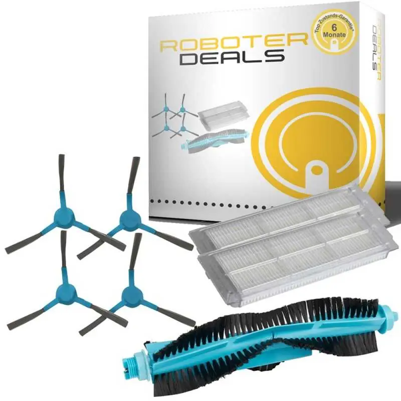 Echt Zubehör Set (Ersatzteile) für Viomi V3 Pro (1x Hauptbürste, 2x Filter, 4x Seitenbürste)