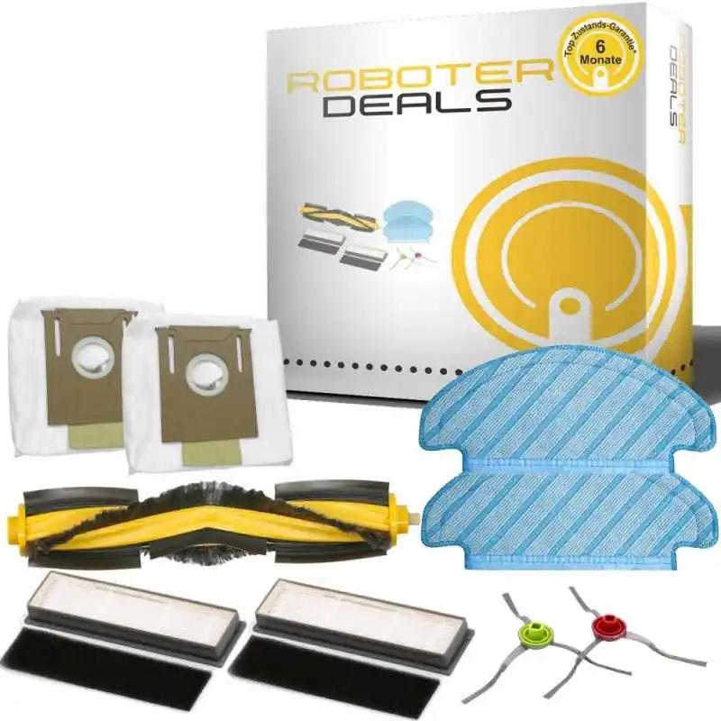 Zubehör Set, Ersatzteile Kit für Ecovacs Deebot T8+ (2x Staubbeutel, 2x Pad, 2x Filter, 2x Seitenbürsten, 1x Hauptbürste) Aktuell