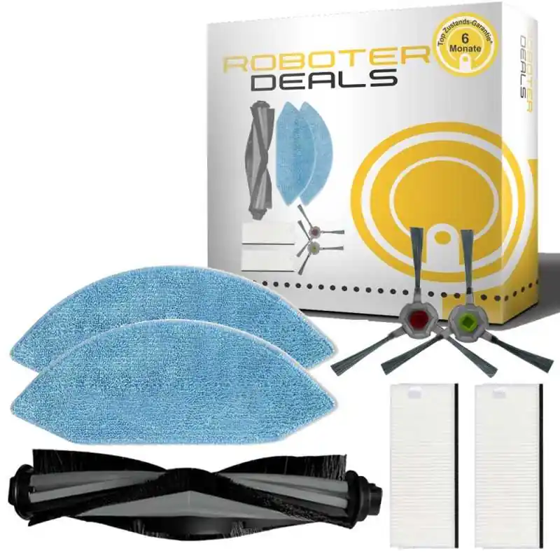 Meistverkauft Zubehör Set (Ersatzteile) für Ecovacs Deebot U2 und U2 Pro (2x Seitenbürste, 2x Pad, 2x Filter, 1x Hauptbürste)