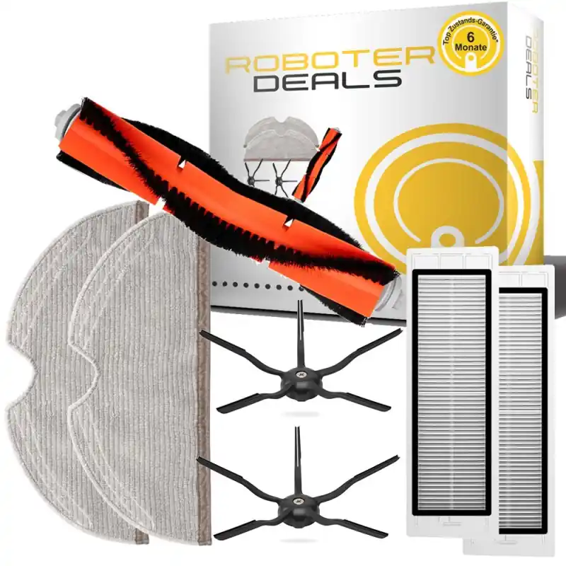 Zubehör Set, Ersatzteile Kit für Roborock E4 (1x Hauptbürste, 2x Seitenbürste, 2x Filter, 2x Pad) Markenprodukt