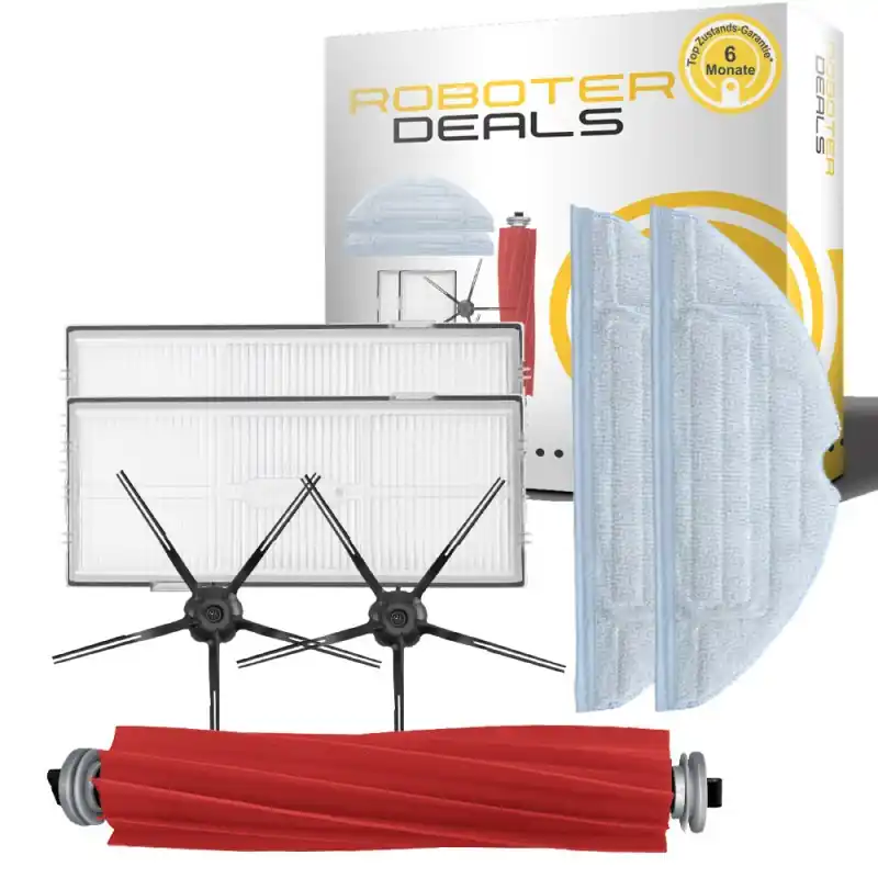 Zubehör Set, Ersatzteile Kit für Roborock S7 Pro Ultra (2x Fi, 2x Pad, 2x Seitenbürste 5arm schwarz, 1x HB) Sonderaktion