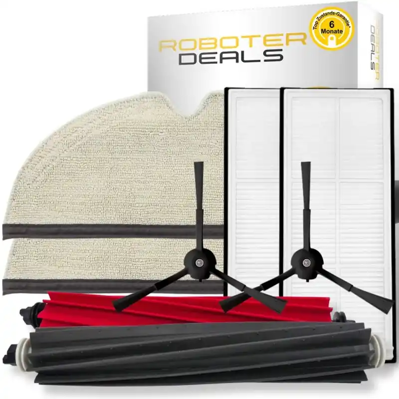Zertifiziert Zubehör Set, Ersatzteile Kit für Roborock Q8 MAX, MAX Plus (2x Seitenbürste, 2x Hauptbürste, 2x Filter, 2x Pad)