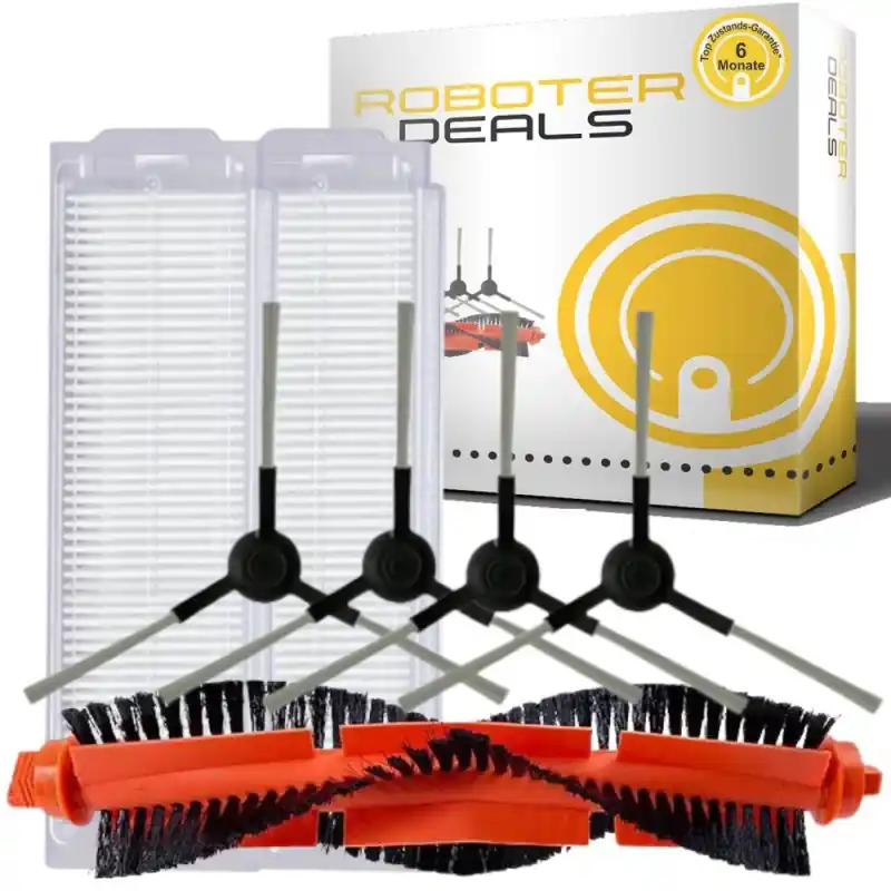 Zubehör Set, Ersatzteile Kit für Xiaomi Robot Vacuum S12 (4x Seitenbürste, 1x Hauptbürste, 2x Filter) Sichere Zahlung