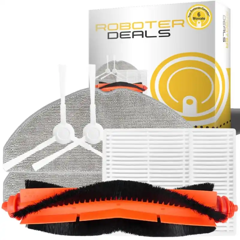 Zubehör Set, Ersatzteile Kit für Xiaomi E10, E12 (2x Filter, 2x Seitenbürste, 2x Pad, 1x Hauptbürste) Top-Angebot