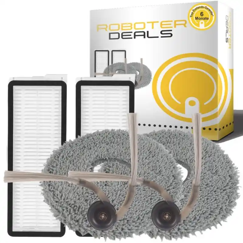 Versand Am Gleichen Tag Zubehör Set, Ersatzteile Kit für Roborock Qrevo Curv S5X (2x Filter, 2x Seitenbürste, 2x Pad)